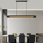 baratos Luzes pendentes-lustre pendente de led preto com cúpula moderna para cozinha, mesa de jantar ou bar
