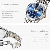 abordables Montres à quartz-Montre-bracelet de luxe pour femme, étanche, lumineuse, avec date et semaine, à quartz, en acier inoxydable