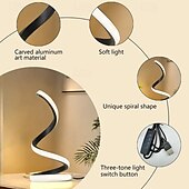 Недорогие Настольные лампы-прикроватные лампы, декоративная спиральная настольная лампа, плавная 3-х температурная регулировка яркости usb-светильника для спальни, гостиной, кухни, кабинета, тумбочки, украшения