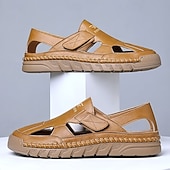 Χαμηλού Κόστους Υπαίθριες σάντες-Ανδρικά καφέ slip-on σανδάλια εξωτερικού χώρου με ελαστικά λουράκια και αναπνεύσιμο mesh επάνω μέρος για καλοκαιρινές περιπέτειες