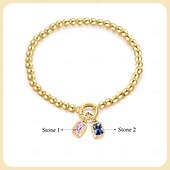 economico I regali-Bracciale con ciondolo con pietra portafortuna - due pietre portafortuna personalizzate da indossare al polso per un tocco di romanticismo. È un regalo perfetto per tua moglie/mamma/fidanzata per San