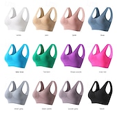 رخيصةأون حمالات صدر رياضية وصدريات-نسائي حمالة صدر اليوغا حمالة صدر بيلاتيس ستيان الرياضة حمالة الصدر ارفع غير ملحومة مضاد للاهتزاز لاسلكي لون خالص / عادي رياضة ألبسة رياضية أزرق فاتح بنفسجي غامق الصالة الرياضية زومبا ركض