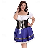 levne Dirndl-Pivní kostým Oktoberfest plus size dirndl šaty alpská služebná bavorský německý Mnichov Wien dámské párty karneval pivní festival tradiční styl látkové