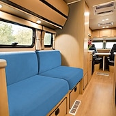 abordables Funda de sofá-Fundas de cojín para comedor de RV, de terciopelo elástico, para RV - Fundas elásticas para asientos de sofá para caravanas - Cómodas y duraderas para acampar y muebles de RV