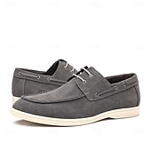 cheap Casual-Men&#039;s Beige Faux Suede Boat Shoes with Lace-Up Design – Comfortable Casual Footwear for Weekend, Vacation &amp; Daily Use