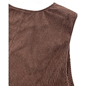 abordables Chalecos-Hombre Chaleco Vacaciones Fiesta Negocio Moda Casual Primavera Otoño Botones Bolsillo Poliéster Pana Cómodo Color sólido Recto 1 botón Escote en Pico Ajuste regular Marrón Oscuro Negro Azul Marino