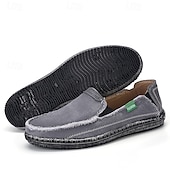 economico Slip-ons e mocassini da uomo-Mocassini da uomo in denim blu con bordo sfrangiato, scarpe casual leggere slip-on per le uscite del fine settimana, le passeggiate estive e il comfort quotidiano