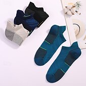 abordables Calcetines deportivos-1 Par Hombre Mujer calcetines de lana merino Calcetines para correr Mantiene abrigado Transpirable Anti ampollas Grueso Al aire libre tobillo Retazos Lana Merina Azul marinero Negro Blanco para Esqu