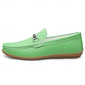 voordelige Casual loafers-Rode imitatieleren loafers voor heren, stijlvol instapmodel met comfortabele, zachte binnenzool, ideaal voor zakelijke, casual weekenden en reizen