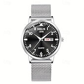 cheap Quartz Watches-A New Milan Stainless Steel Bracelet Business Quartz Watch With A Px7 Water Resistance Rating And Luminous Date And Day Display. It Is A Fashionable Trendy Casual And Versatile Sports Men&#039;S Business