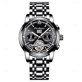 economico Orologi meccanici-Orologio da uomo con tourbillon meccanico automatico, orologio sportivo di lusso in acciaio inossidabile.