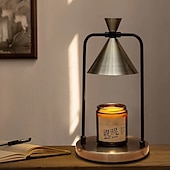 economico lampada da comodino-Lampada a candela retrò per aromaterapia, lampada da comodino dimmerabile, nera, stile moderno, lampadine a LED, 110 V, 35 W, antifumo, per uso interno