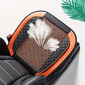 baratos Capas para bancos de automóveis-capa de assento de carro de luxo - almofada de seda preta acolchoada com padrão de diamante respirável &amp;design antiderrapante para conforto no verão, acessórios automotivos duráveis, capas de assento