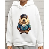 billiga Pojkens 3D-djur-Pojkar 3D Djur Huvtröja Långärmad Vår Höst Mode Streetwear Barn 4-12 år Huva Utomhus Ledigt Dagligen Normal