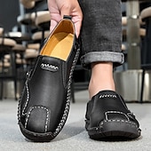 Χαμηλού Κόστους Ανδρικά Sneakers-Ανδρικά καφέ slip-on παπούτσια με ραφές σε αντίθεση, μαλακή εσωτερική σόλα και ανθεκτική σόλα από καουτσούκ για casual ρούχα γραφείου, καθημερινές μετακινήσεις και χαλάρωση το Σαββατοκύριακο.