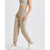 olcso Futó nadrág és leggings-Női Tréningnadrág melegítőalsók Zsinór Alsók Szabadtéri Sport &amp; Szabadtéri Hétköznapi Elasztikus Tenisz Golf Futás Normál sportruházat Sportruházat Egyszínű Fekete Lóhere Khakizöld