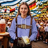 levne Mikiny s kapucí-Pivo Oktoberfest Kapuce Tisk Přední kapsa Grafika Pro Dámské Dospělé Karneval Pivo Oktoberfest 3D tisk Dovolená Párty