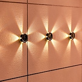 economico Applique per esterni-1 lampada da parete solare impermeabile per esterni con 5 fasci LED, illuminazione per cortile, giardino, recinzione, balcone, scala