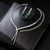abordables Parures de Bijoux-un parure de bijoux de mariée 1 Alliage Boucles d&#039;oreilles Collier Femmes Élégant Luxe Mignon Joie Parure de Bijoux Pour Tenue de soirée