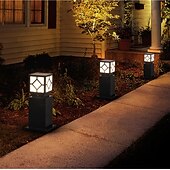 abordables Post Light-Lámpara de poste para exteriores, moderna lámpara de columna para entrada de patio, carcasa de metal, 110-240 V, 5 W