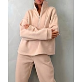 Χαμηλού Κόστους Αθλητικά κοστούμια-Γυναικεία Φόρμα Αθλητικές Φόρμες Φούτερ με πουλόβερ Τσέπη με φερμουάρ Μονόχρωμο Ρούχα σύνολα Φθινόπωρο Μαύρο Κίτρινο Σπαντέξ Προπόνηση Ένδυση γυμναστικής και άθλησης Τρέξιμο