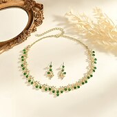 levne Sady šperků-Sady šperků 2 Zirkon Štras 1 x náhrdelník Náušnice Dámské Elegantní Módní Jednoduchý Roztomilý Vícevrstvé Ohňostroj Tvar květu nepravidelný Sada šperků Pro Svatební Párty Práce