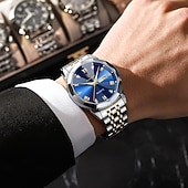 economico Orologi meccanici-Orologi da uomo di lusso, alla moda, originali, al quarzo, da polso, impermeabili, luminosi, con data e settimana.