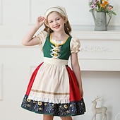 abordables Niños-Víspera de Todos los Santos Oktoberfest Vestidos Falda acampanada Mucama bávaro Munich prados Chica Carnaval Festival de Cerveza Paño de estilo tradicional