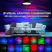 お買い得  デコレーション＆ナイトライト-ギャラクシーオーロラプロジェクター 3 in 1 LED オーロラスタープロジェクター 6 ホワイトノイズ 星空ムーンライト Bluetoothスピーカー付き 大人 子供 ギフト 寝室 部屋 装飾