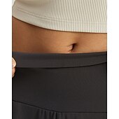 preiswerte Yogahosen &amp; Pumphosen-Damen Fitnesshose Pilates-Hosen Yogahose Mit Taschen Leicht Hohe Taille Fitnessstudio Pilates Zumba Unterteile Einfarbig Schwarz Weiß Dunkelmarine Herbst Sport Sportkleidung Mikroelastisch Lässiger