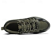 abordables Baskets-Homme Chaussures Décontractées Chaussures de randonnée Marche Occasionnel Cuir PU Maille Confortable Antidérapant Respirant À lacets Noir Jaune Vert Été Printemps