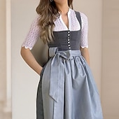 voordelige Jurken-Carnaval Oktoberfest bier Jurken Dirndl Trachtenkleider hulp in de huishouding Bavarian Duits Weiden Dames Carnaval Bierfestival Doek in traditionele stijl Kleding Schort