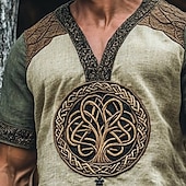 tanie Wakacje-Męskie Podkoszulek Koszulki Koszulka z krótkim rękawkiem Koszulka Drzewo Urlop Ulica Zielony Krótki rękaw W serek Lato Odzież Etniczne i religijne