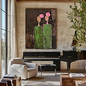 cheap Landscape Paintings-Handmade Oil Painting Canvas Wall Art Decoration Abstract Figures for Home Decor Stretched Frame Hanging Painting/Rolled Frameless Unstretched Painting
