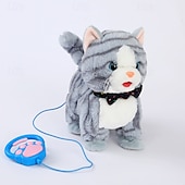 cheap Stuffed Animals-Remote Control Robot Cat Electronic Plush Cat Toy Interactive Toys Walks Singing Stuffed Animal Gift for Girl and Boy Age 3-6 Year Old