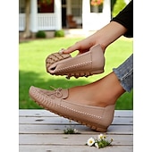 economico Slip-ons e mocassini da donna-mocassini da guida pieghevoli da donna: mocassini in morbida pelle con suole flessibili per il relax in giardino, il relax in veranda e l&#039;uso quotidiano