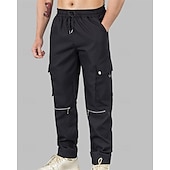 cheap Cargo Pants-Men&#039;s Cargo Pants Trousers Drawstring Elastic Waist Multi Pocket Plain Wearable Outdoor Daily Camping &amp; Hiking Fashion Classic Black Brown