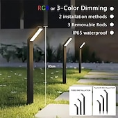 cheap Pathway Lights &amp; Lanterns-LED Solar Pathway Lights Outdoor RGB Pathway Lawn Light IP65 Waterproof Solar Lamp for Garden Walkway Path Driveway Patio Yard Decor  1PC