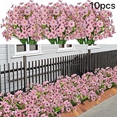 olcso hálaadás és őszi dekoráció-10 db UV-álló műorchidea csokor, műanyag művirág kültéri kertbe, verandára, ablakba és otthoni dekorációhoz, tökéletes húsvétra, Oktoberfestre, halottak napjára, diwalira, emléknapra és szezonális