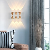 economico applique da esterno-Lampada da parete a LED per esterni 10W, illuminazione up/down, per interni, 4/6/8/10 teste, curva, impermeabile, IP65, lampada da camera da letto moderna, luce bianca calda, AC85-265V