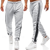 cheap Joggers-Men's Athletic Pants Sweatpants Joggers Trousers Pocket Elastic Waist Drawstring Color Block Comfort Sports Outdoor Daily Fashion Casual Black Light Grey Micro-elastic