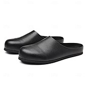 cheap Men&#039;s Clogs &amp; Mules-Men&#039;s Khaki Backless Mule Loafers – Minimalist Slip-On Comfort Shoes with Soft Faux Suede for Indoor Lounging Casual Errands and Summer Relaxation