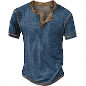 levne Ležérní tričko Henley-Pánské Waffle Henley košile Trička Kostkovaný Henley Venkovní Ležérní Krátký rukáv Tlačítko Oblečení Polyester Módní Designové Pohodlné