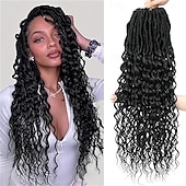 economico Capelli all&#039;uncinetto-Capelli all&#039;uncinetto per donne, locs finti profondi, capelli all&#039;uncinetto perfetti per l&#039;uso quotidiano o per eventi, locs all&#039;uncinetto per donne, locs morbidi, confezioni da 8 da 18 pollici,