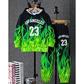 cheap Boy&#039;s 3D Vision &amp; Geometry-Boys&#039; 3D Graphic Letter Hoodie &amp; Sweatpants Set Sports Suit Tracksuits Long Sleeve Spring Fall Daily Basic Casual Kids 4-12 Years Hooded Outdoor Vacation Sports Tailored Fit