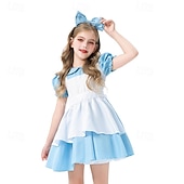 tanie Stroje dla dziewcząt-Bajka Zainspirowany Krainą Czarów Eksplorator oceanów Alice Sukienka Kostium Postacie z bajek Słodka Lolita for Dla dziewczynek Dla dzieci Halloween Karnawał Spektakl Edukacyjne przebieranki