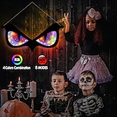 cheap Decorative Lights-Halloween Decorations Spooky Eyes Lights 21 Inch Large Wooden Halloween Window Eye Lights with 8 Color Modes and USB/Battery Operated for Home Wall Window Trees Halloween Decor