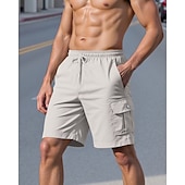 economico All&amp;#39;aperto-Per uomo Pantaloncini cargo Shorts Pantaloncini Estivi Coulisse Elastico in vita Multi-tasche Semplice Comodità Indossabile Lunghezza al ginocchio All&#039;aperto Sport Quotidiano Moda Casual Nero Bianco