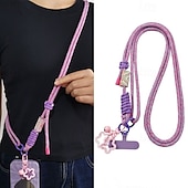 economico Lanyards e cinturini da polso per telefono-Nuovo telefono cellulare con ciondolo a forma di cartone animato, corda per appendere tracolla regolabile, etichetta stampata da donna, corda per appendere all&#039;aperto, viaggio, arrampicata, corda