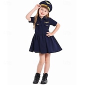 levne Dětské kostýmy-Pilot Aviator Den STEM Kariérní hraní rolí Šaty Kostým Jednotný cosplay Dívčí Dětské Výkon Vzdělávací převlékání Oblékání na školní akci předvečer Všech svatých Karneval Světový den knihy Jednoduch